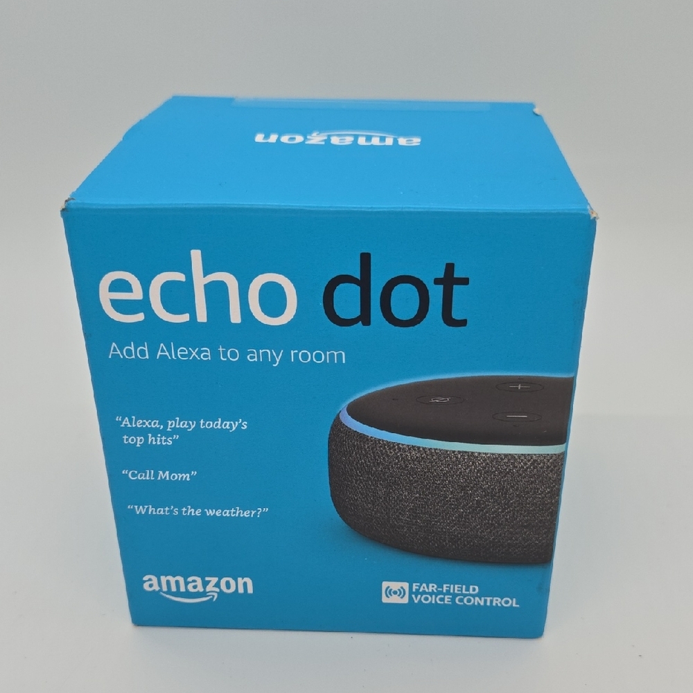 Amazon Echo Dot in Black and Blue